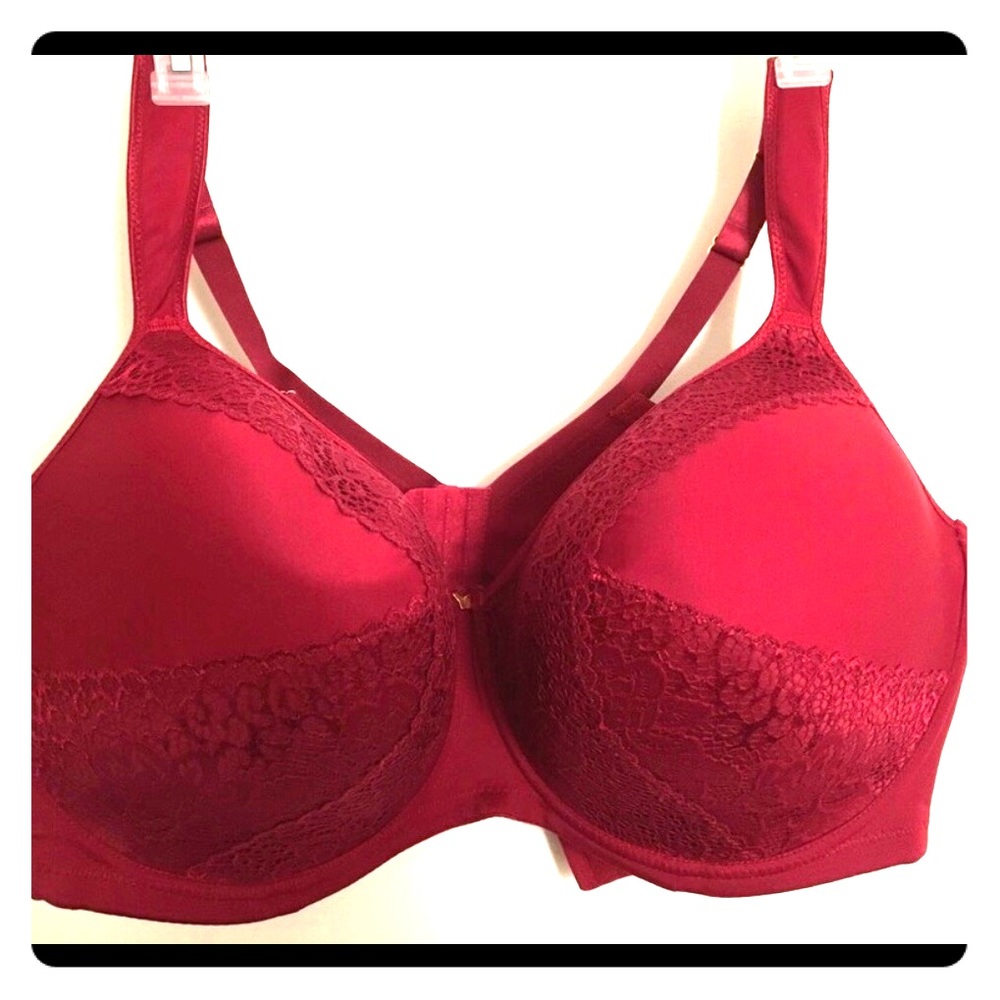 Ashley Stewart cranberry Butterfly Bra